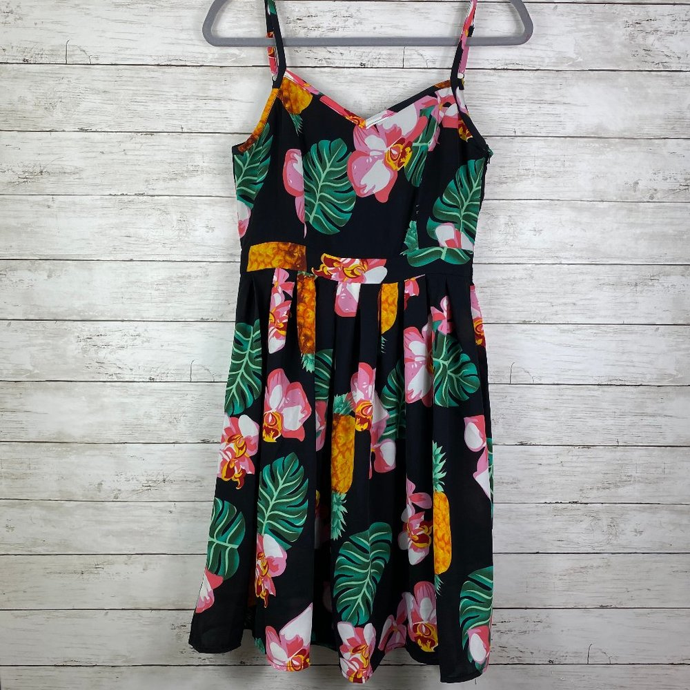 Kimilily Dress Spaghetti Strap Floral Hawaiian